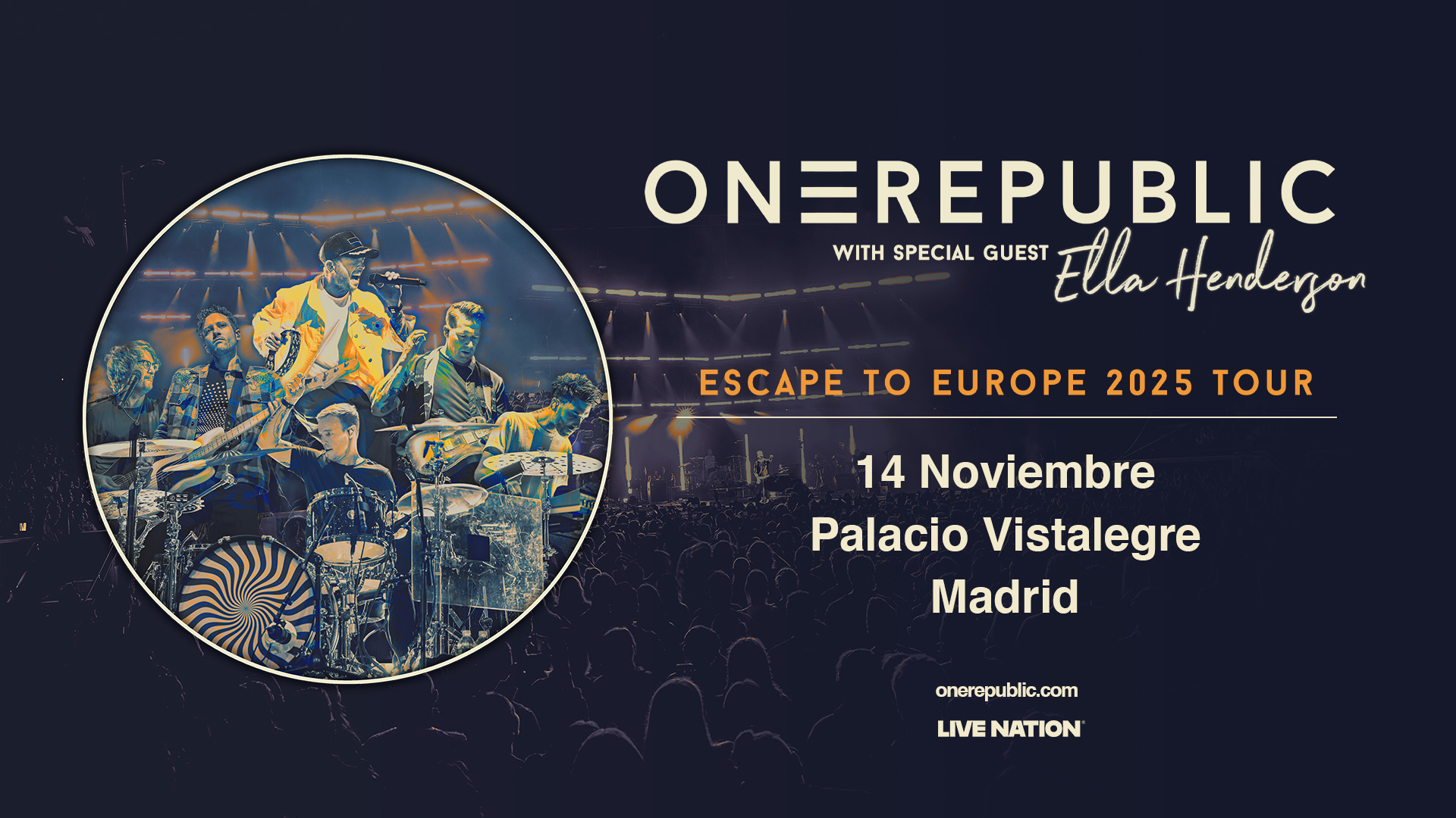 ONEREPUBLIC EN MADRID CON SU «ESCAPE TO EUROPE TOUR 2025»