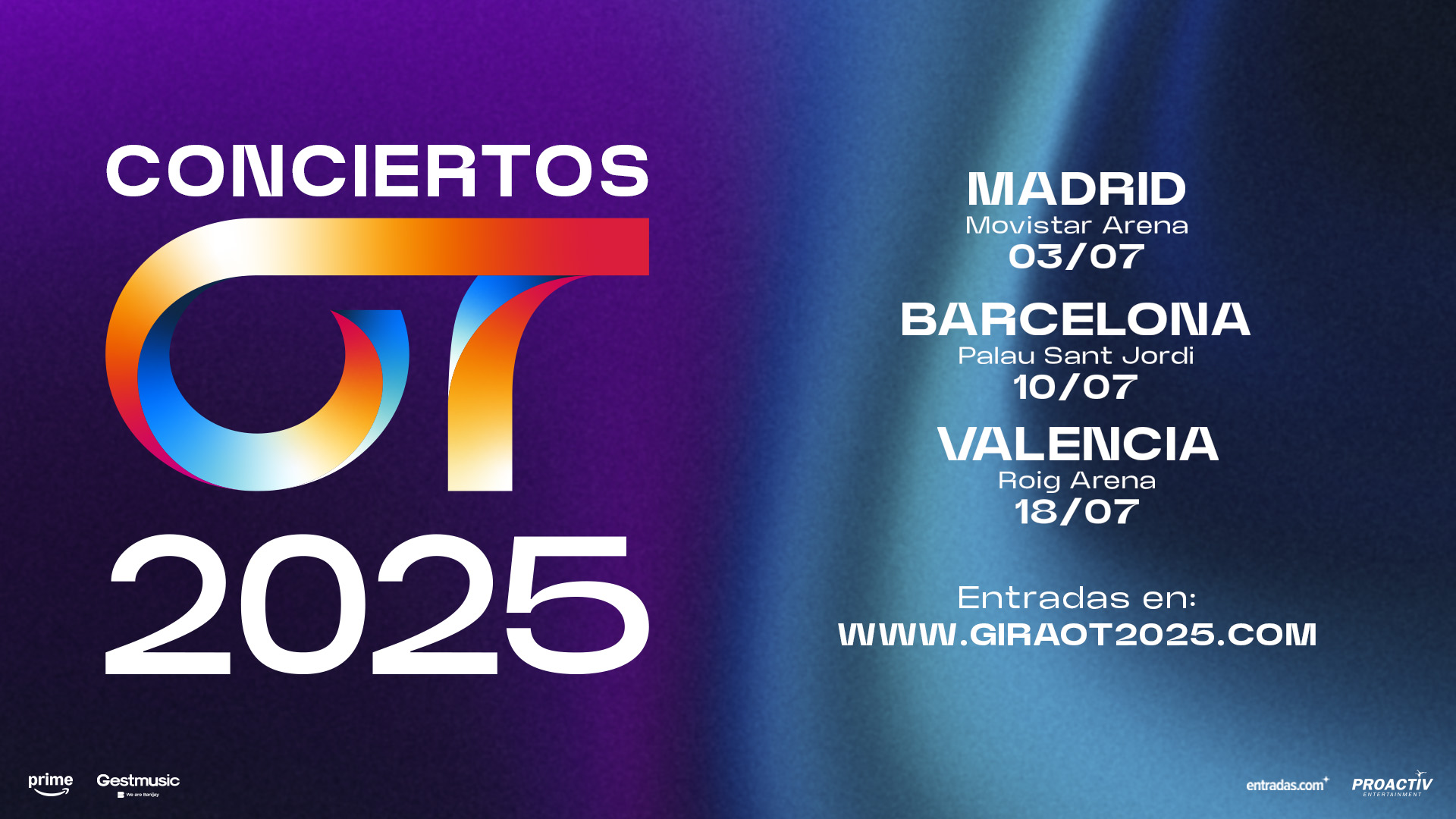 Madrid, Barcelona y Valencia, primeras ciudades confirmadas para los conciertos de Operación Triunfo 2025