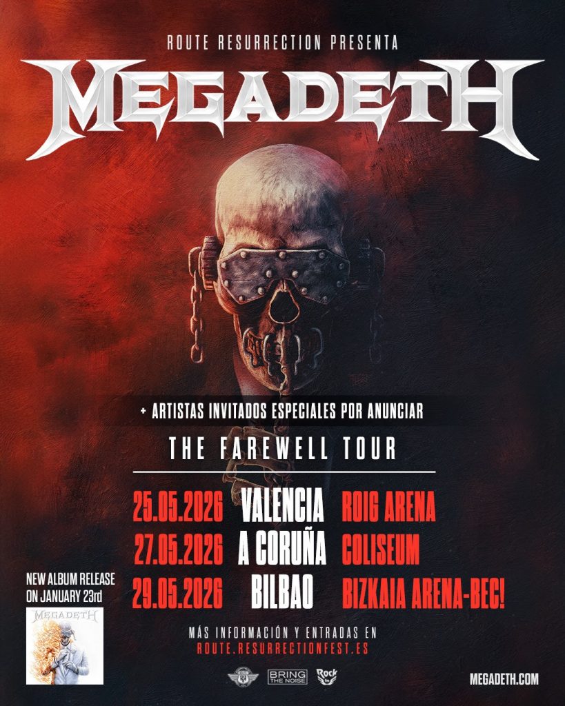 Gira de despedida de Megadeth bate récords: 20.000 entradas vendidas en un día. 