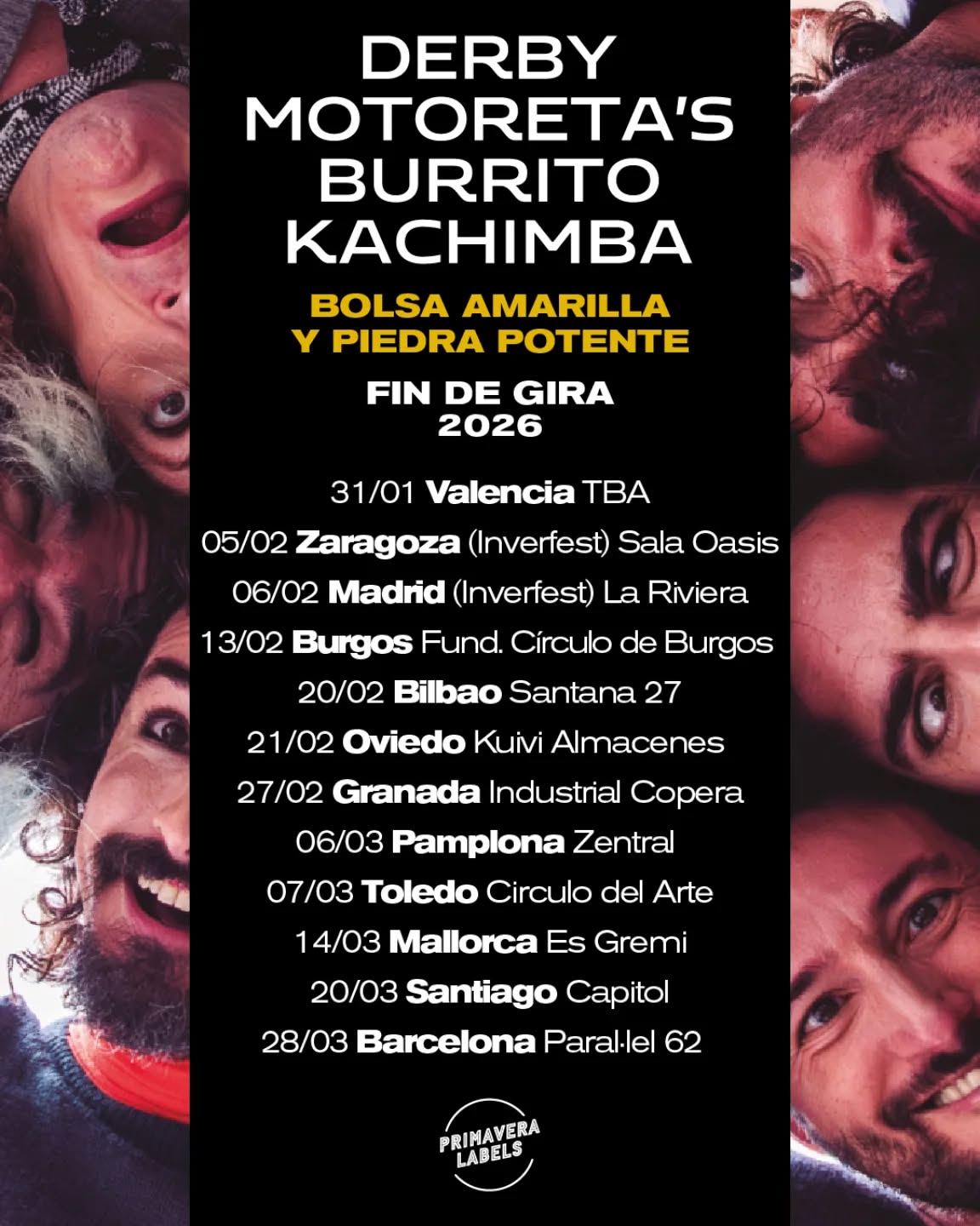 Derby Motoreta’s Burrito Kachimba encara el fin de su gira “Bolsa Amarilla y Piedra Potente” en 2026