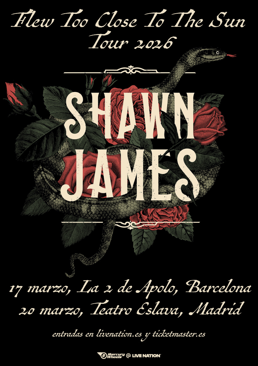 SHAWN JAMES LLEGA A ESPAÑA CON EL ‘FLEW TOO CLOSE TO THE SUN TOUR’