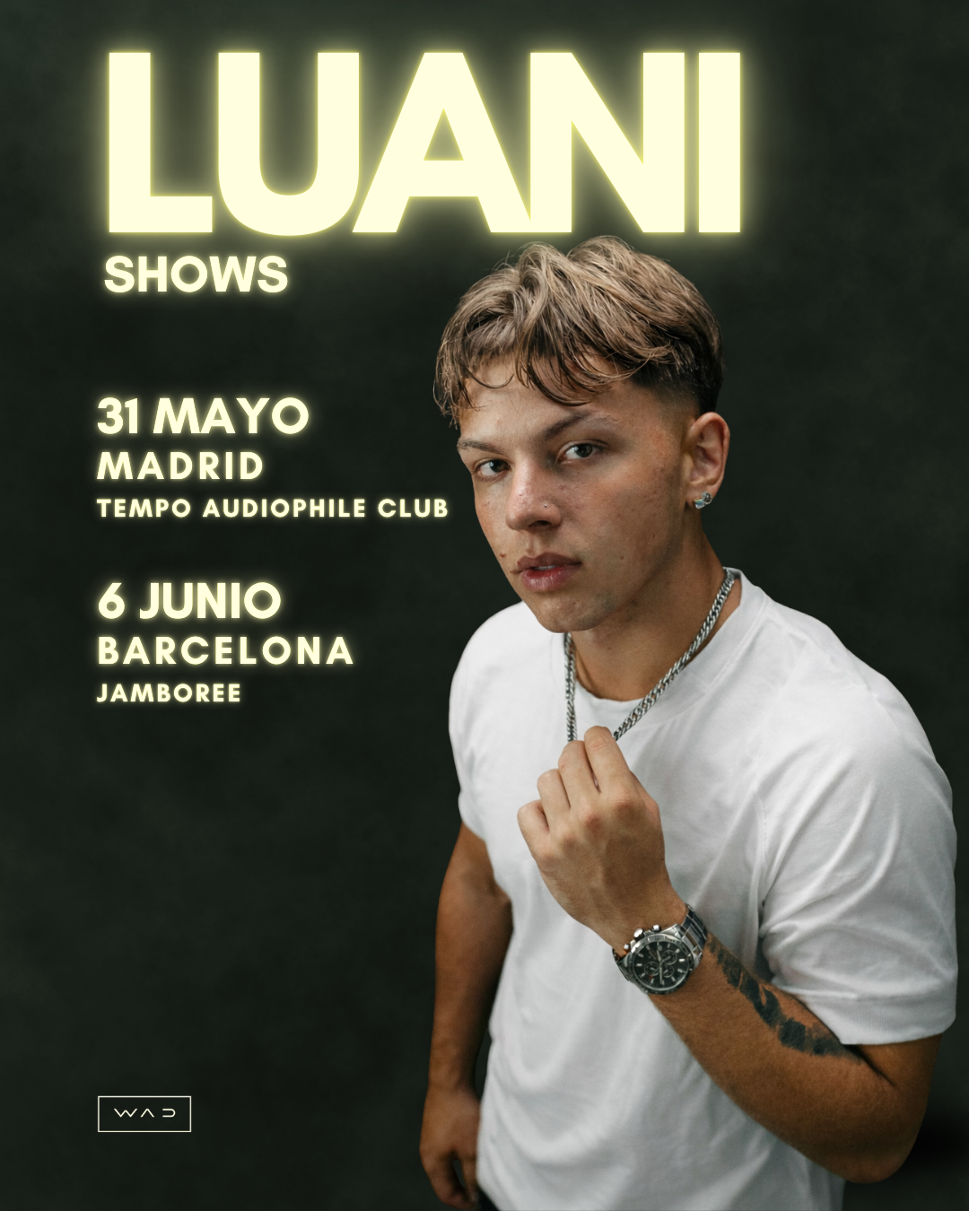 Luani anuncia dos conciertos en Madrid y Barcelona para presentar su música en directo