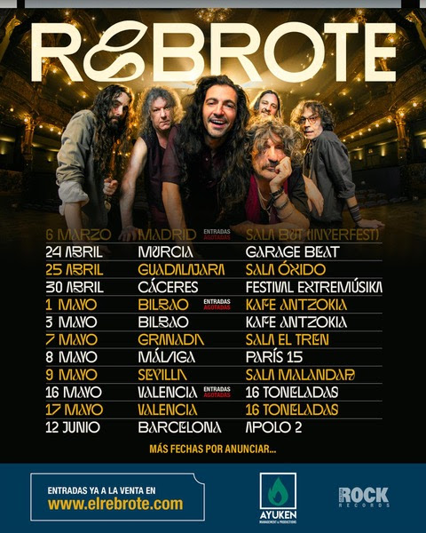 REBROTE ENTRA EN LAS LISTAS DE VENTAS CON SU PRIMER DISCO Y ARRANCA SU GIRA CON ENTRADAS AGOTADAS. 