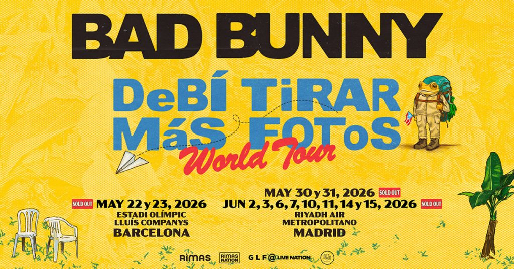 BAD BUNNY REAFIRMA SU PODER GLOBAL CON EL ESPERADO ANUNCIO DE SU GIRA MUNDIAL «DeBÍ TiRAR MáS FOToS World Tour»