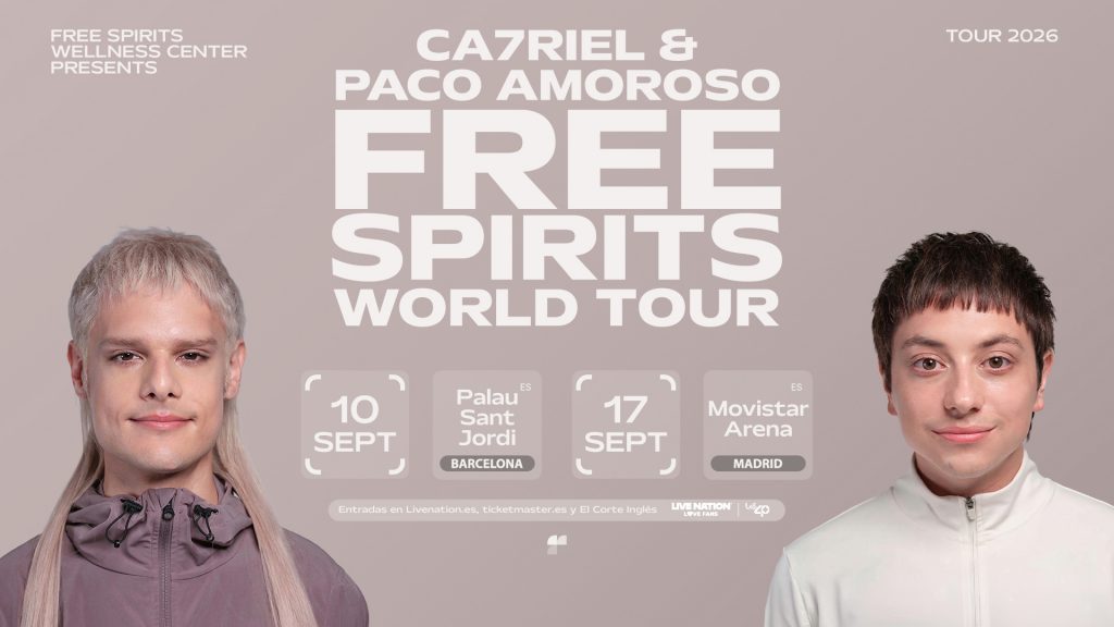 CA7RIEL & PACO AMOROSO ANUNCIAN DOS CONCIERTOS EN MADRID Y BARCELONA EN SEPTIEMBRE CON SU GIRA ‘FREE SPIRITS WORLD TOUR’