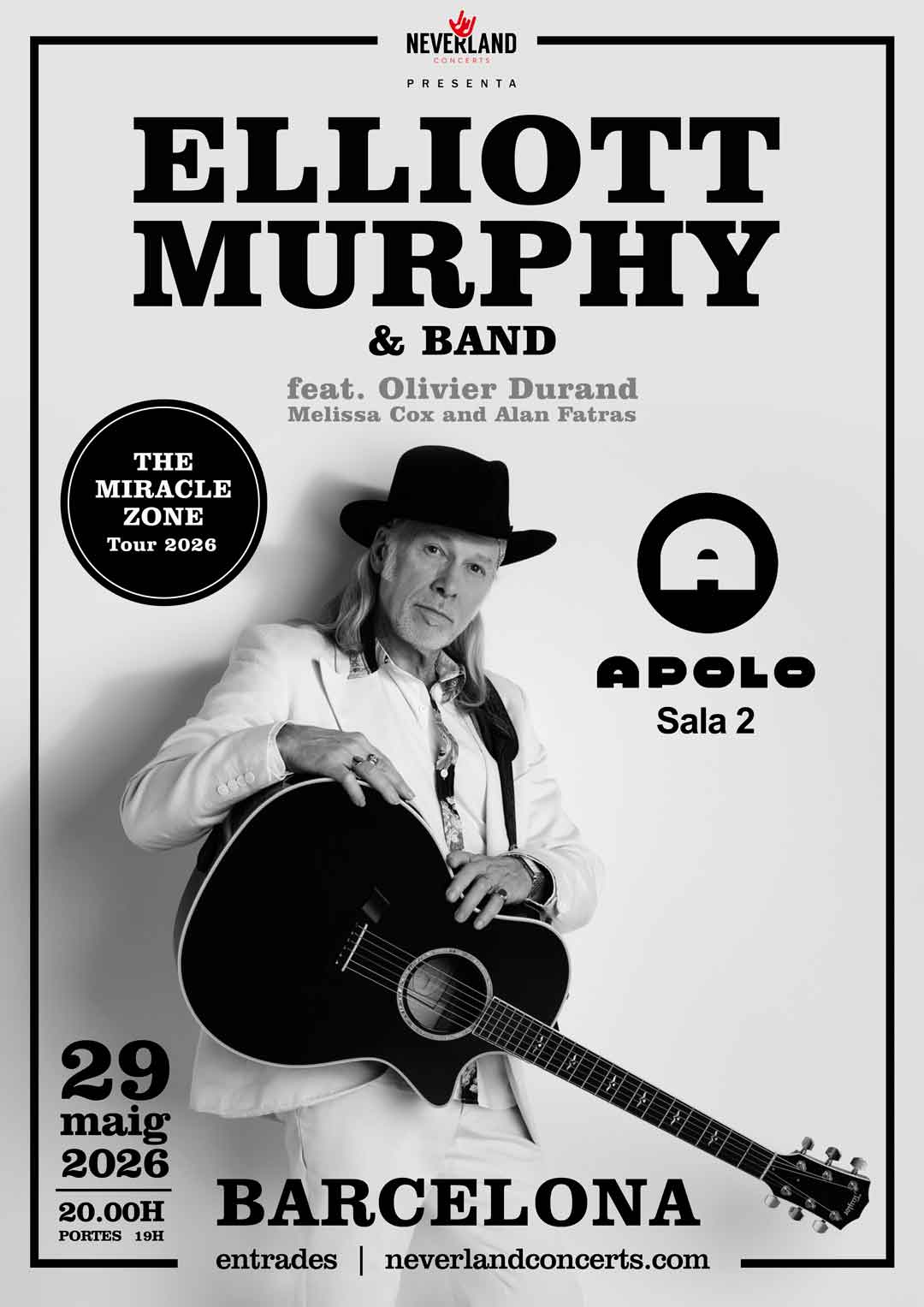 Elliott Murphy vuelve a Barcelona con su nueva gira «Infinity Tour 2026»