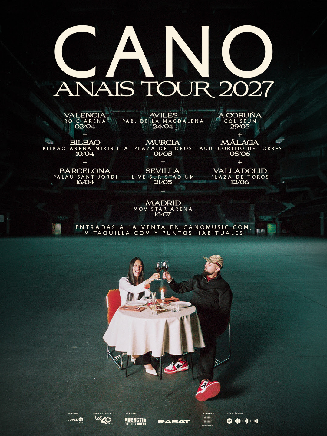 CANO ANUNCIA “ANAIS TOUR 2027”, CON EL QUE RECORRERÁ 10 CIUDADES ESPAÑOLAS