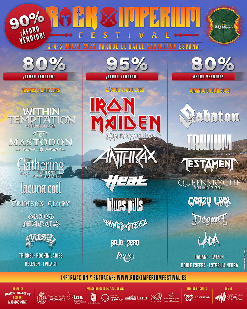 ROCK IMPERIUM FESTIVAL ROZA EL SOLD OUT A DOS MESES DE SU CITA EN CARTAGENA