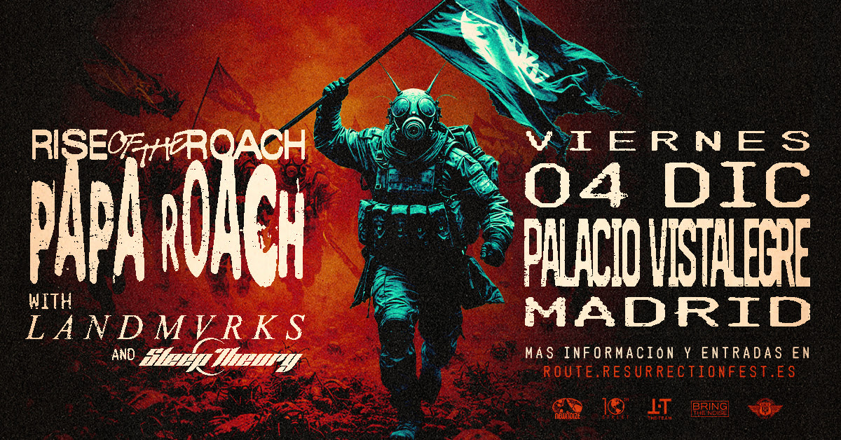 PAPA ROACH ANUNCIAN SU ÚNICO CONCIERTO EN ESPAÑA EN 2026 DENTRO DE LA GIRA MUNDIAL «RISE OF THE ROACH»