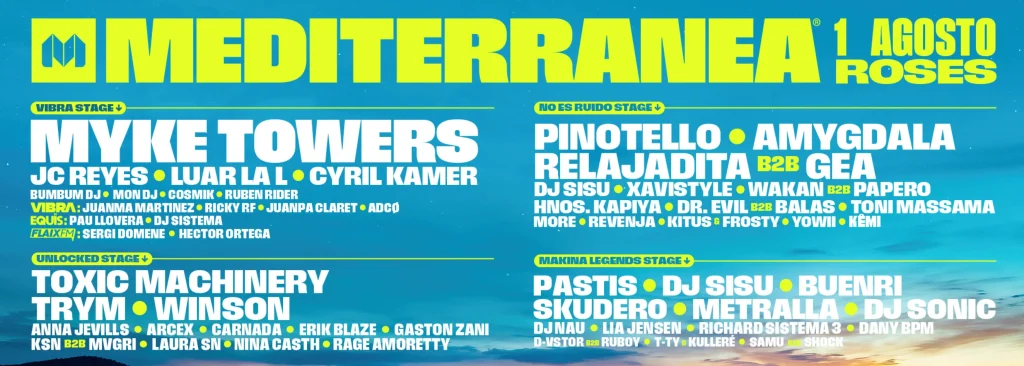 Mediterránea Festival Roses 2026: Myke Towers encabeza un cartel de más de 50 artistas