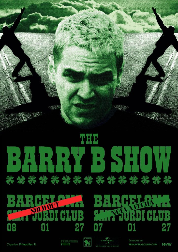 Doble ambición: Barry B suma una segunda fecha en el Sant Jordi Club de Barcelona el 7 de enero tras agotar todas las entradas para la primera