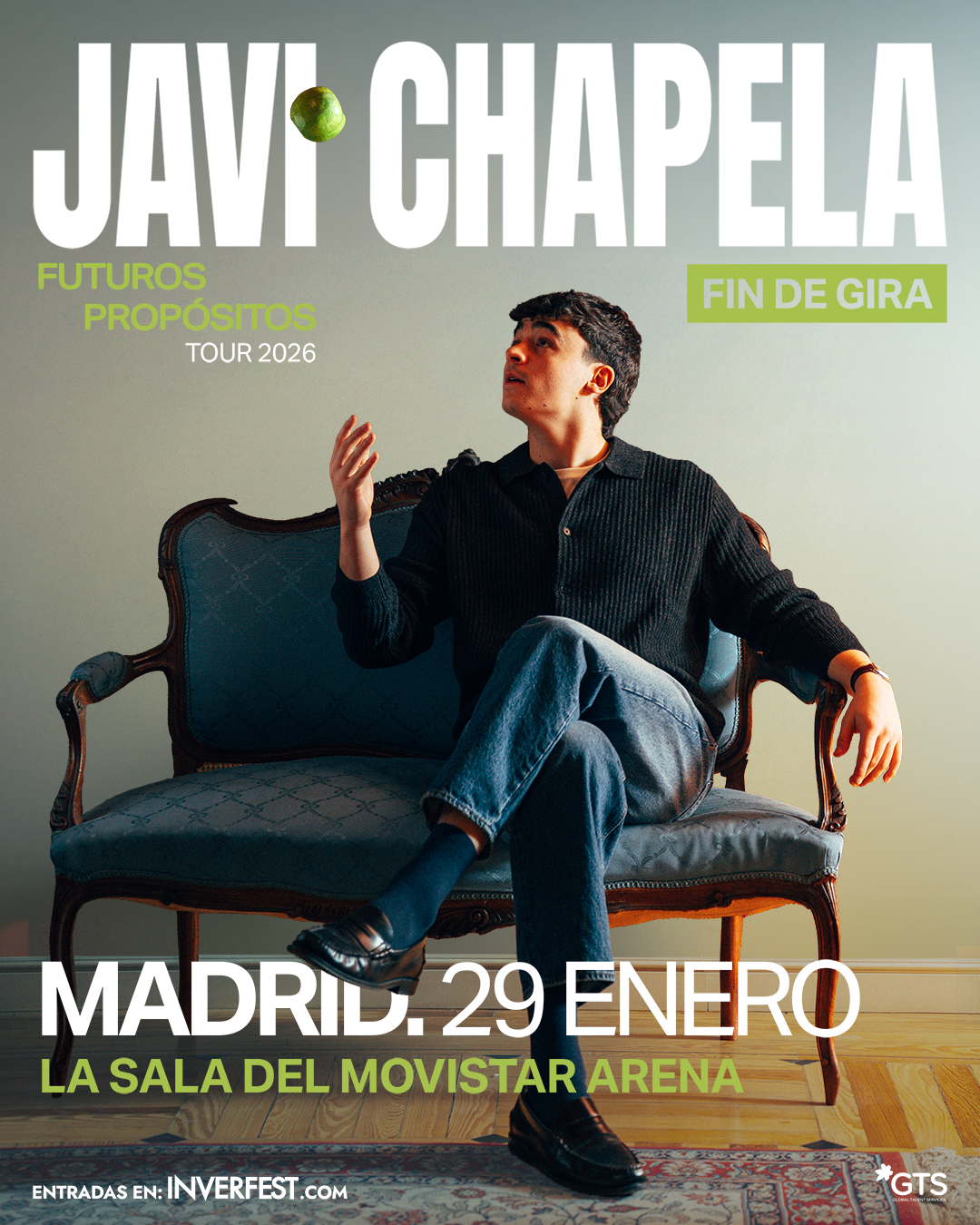 JAVI CHAPELA REGRESA A MADRID PARA CERRAR FUTUROS PROPÓSITOS TOUR EN LA SALA DEL MOVISTAR ARENA