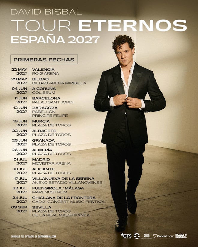 DAVID BISBAL ANUNCIA LAS PRIMERAS FECHAS DE SU TOUR ETERNOS EN ESPAÑA 2027