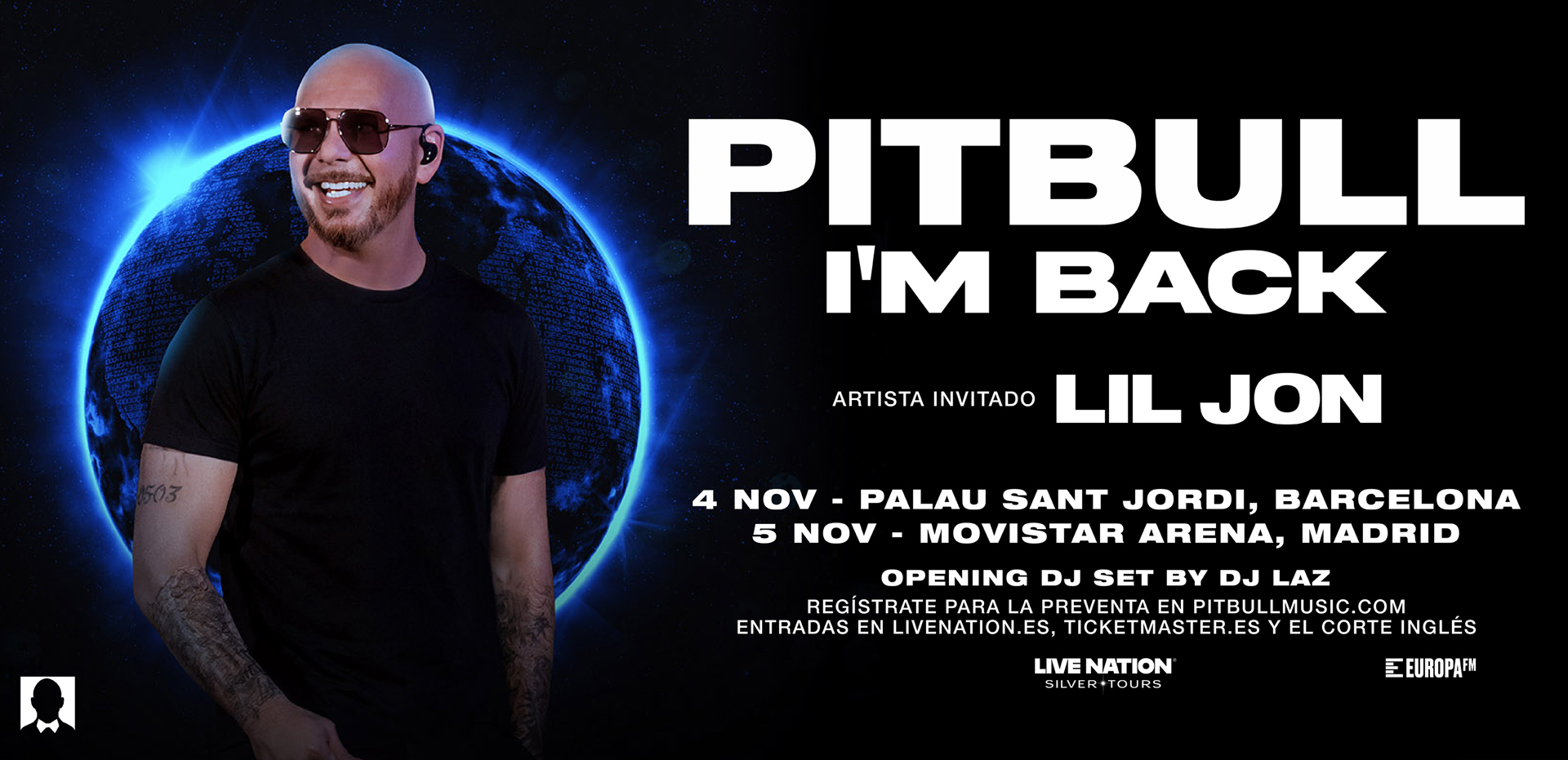 MR. WORLDWIDE TRAE LA FIESTA A ESPAÑA: PITBULL CONFIRMA CONCIERTOS EN MADRID Y BARCELONA PARA 2026