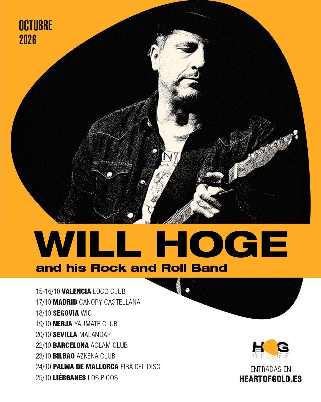 WILL HOGE ARRANCA MAÑANA EN VALENCIA UNA GIRA DE DIEZ CONCIERTOS POR ESPAÑA