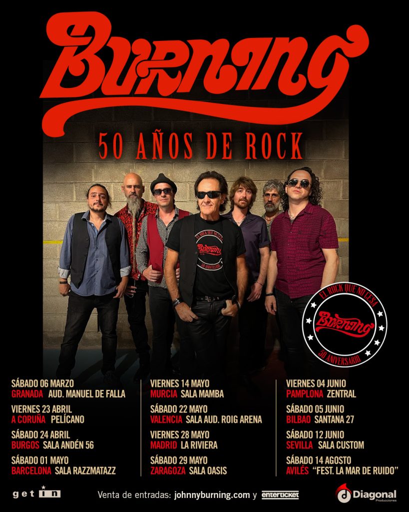 BURNING CELEBRA SU 50º ANIVERSARIO CON UNA GIRA QUE LE LLEVARÁ A LAS PRINCIPALES CIUDADES EL PRÓXIMO AÑO
